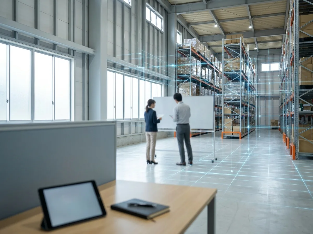 運輸・物流企業の倉庫DX基盤構築を支援するAIエージェント導入のイメージ