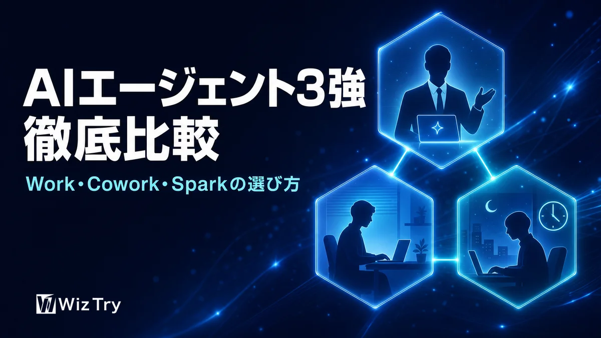 AIエージェント3強比較｜Work・Cowork・Sparkの違い【2026年7月】